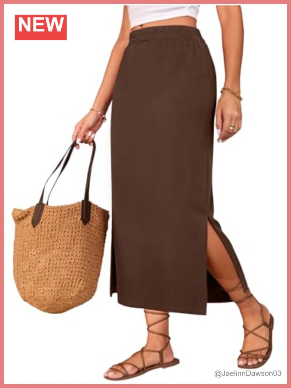 Women's Maxi Skirt Side Slit High Waisted Pencil Skirt Summer